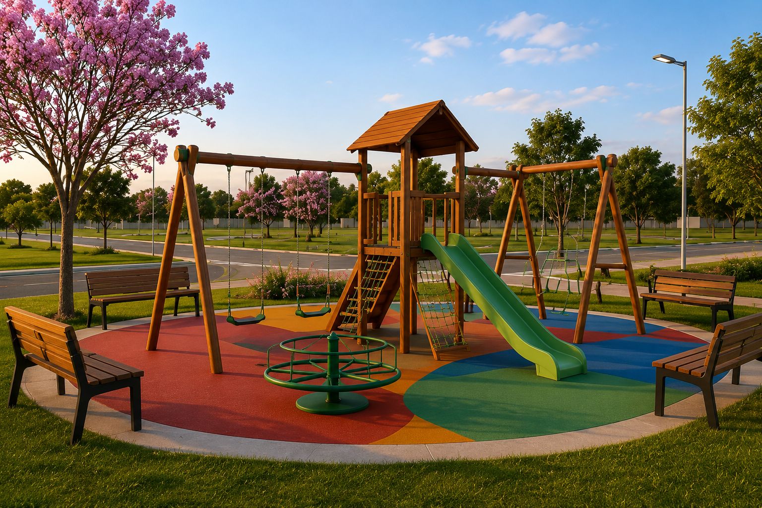 Playground infantil do loteamento fechado em Louveira